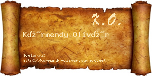 Körmendy Olivér névjegykártya