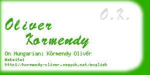 oliver kormendy business card